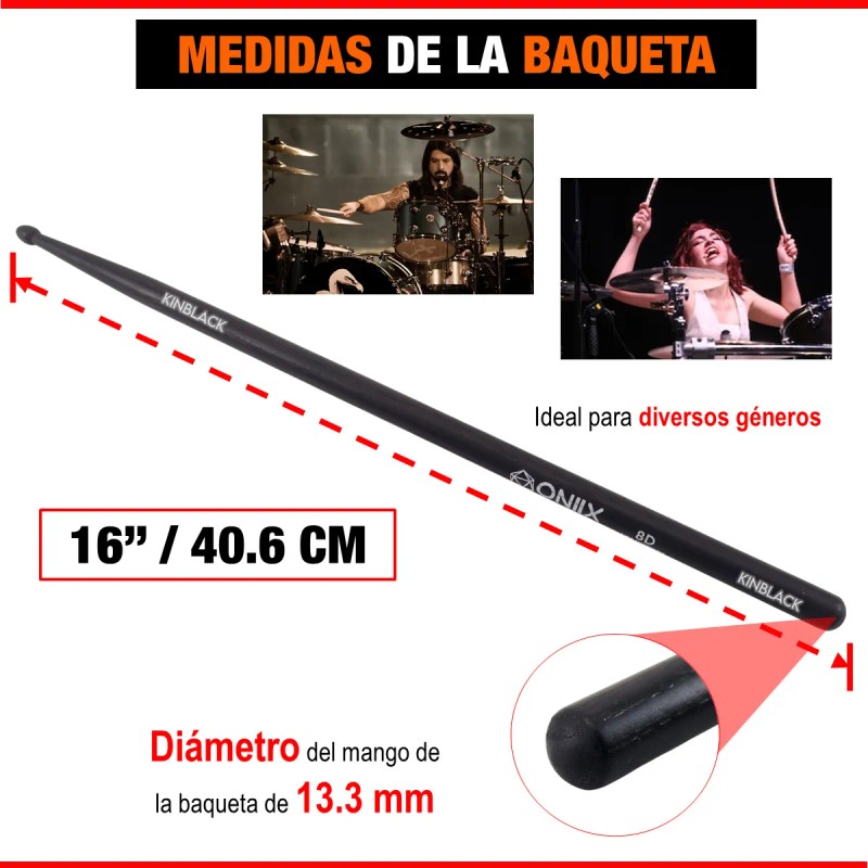 Baquetas Para Bateria Oniix By Vic Firth Medidas 5a 7a