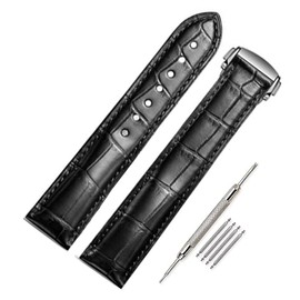 Nywing Omega Watch Strap, Omega Belt, 0.75, 0.8, 0.8, 0.87, 0.87 inches (19, 20, 21, 22 mm), D Buckle, Genuine Leather, Waterproof, Replacement Belt, Alligator Skin Pattern D Buckle Type, Leather,