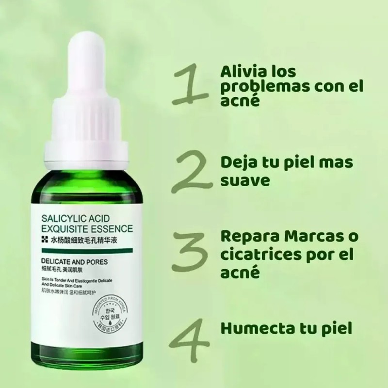 Sérum Facial Con Ácido Salicílico, Reduce Los Poros Y Contro