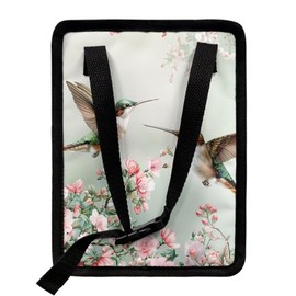 Talayituse Hummingbird Floral Print Car Trash Can with Lid, Leak Proof Auto Trash Bag Hanging Vehicle Garbage Can Multipurpose Storage Container for Back Seat Road Trip