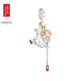 GNOCE The Wonderful Wizard of Oz Running Dorothy Pendant Dangle Charm, S925 Sterling Silver Dangle Charms Pendant Necklace/Bracelet for Women Wife, Valentine’s Day, Mother’s Day Jewelry Gift