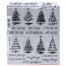 Stampers Anonymous Tim Holtz Cling Stamps 7"X8.5", Scribbly Christmas
