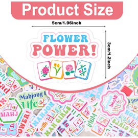 Fuyoooo 24 Pcs Mahjong Stickers 2 Inches Funny Aesthetic Mah Jong Tile Stickers for Water Bottle Scrapbook Skateboard Laptop Luggage Phone Guitar Computer Mahjong Party Supplies Gifts for Women Adult