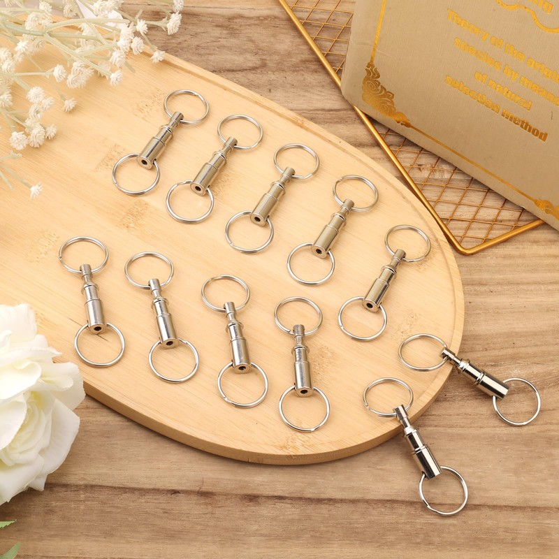 11pcs Quick Release Keychain, Detachable Dual Pull Apart Key Chain