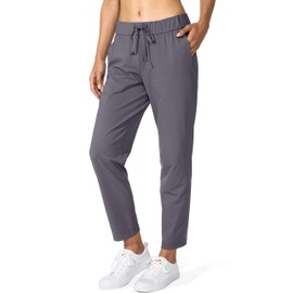 G Gradual G Gradual Women's Pants with Deep Pockets 7/8 Stretch Sweatpants for Women Athletic, Golf, Lounge, Work (Grey, X-Large)