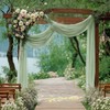 1 Panels Wedding Arch Draping Fabric Sage Green Sheer Backdrop