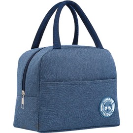 lohey Insulated Lunch Bag, Thermal Lunch Box for Adult Kids, Water-Resistant Small Cool Bag Leak-Proof Lunch Organizer for Work, School, Picnic (Navy Blue)