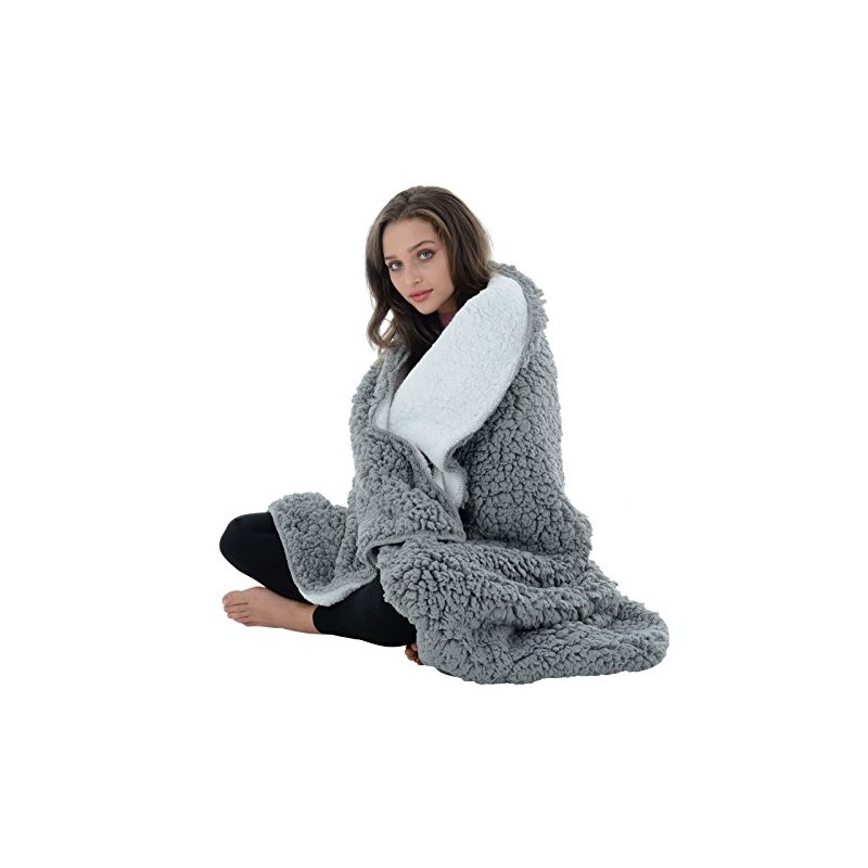 Micro-Pro Large Luxury Soft Sherpa Fleece Blanket Chunky Double Layer