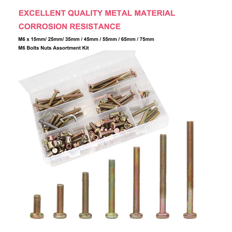 cSeao 100pcs M6 Baby Bed Crib Screws Hardware Replacement Parts