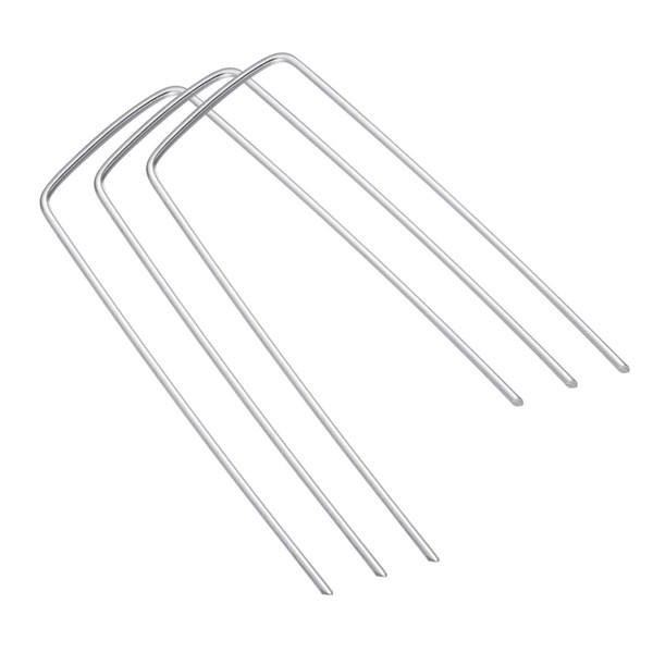 FUNOMOCYA 50pcs u Shape Galvanized Ground Nail for Garden Stakes