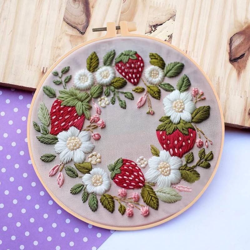 Huacan Embroidery Kits for Beginners, DIY Embroidery Starter Kit with