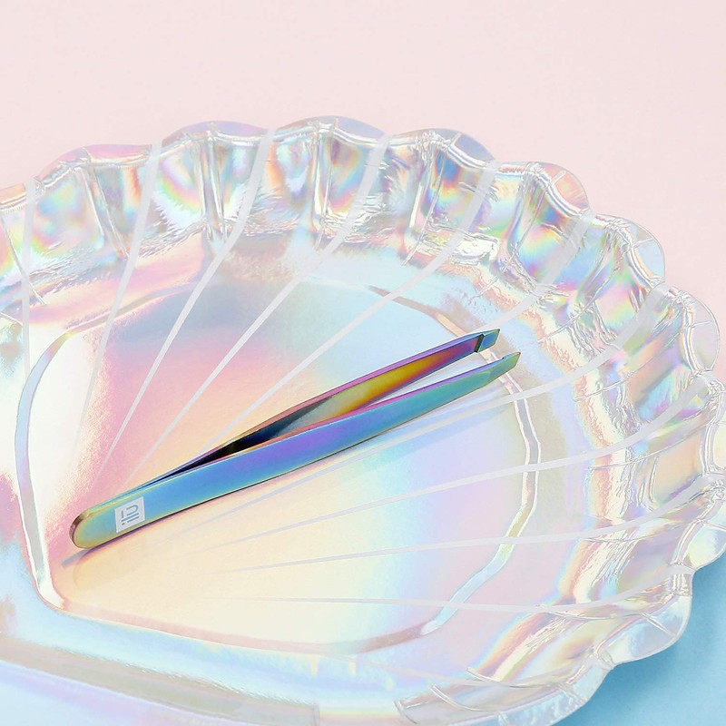 T4B ILU Professional Eyebrow Tweezers Stainless Steel 1pc (Rainbow)