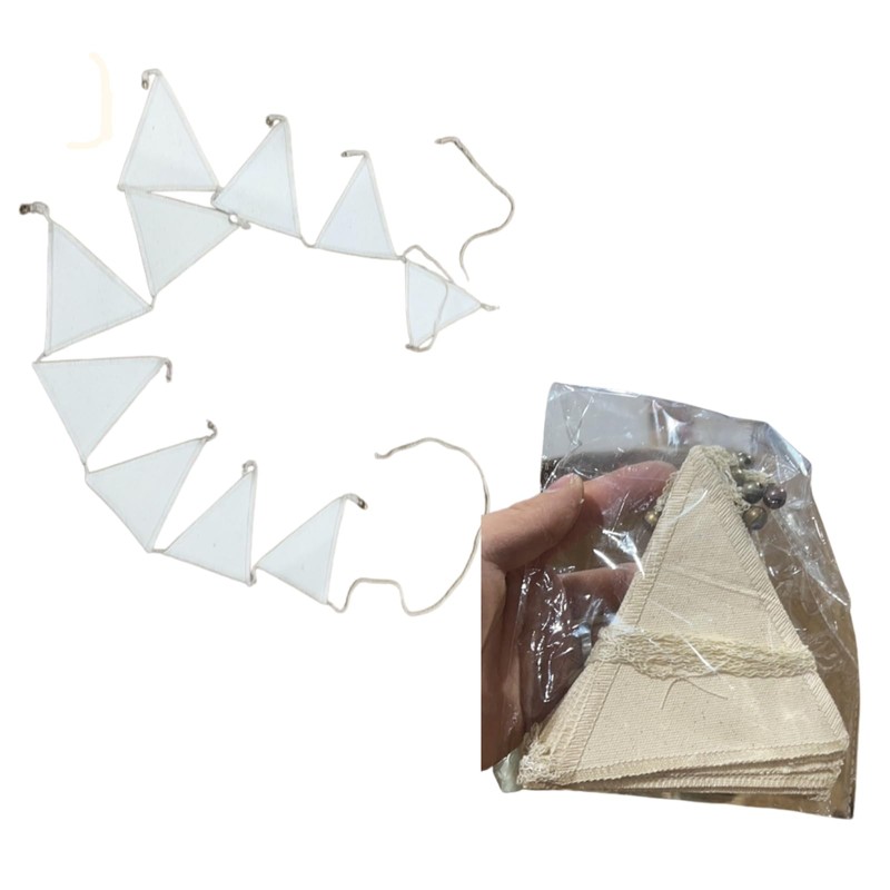 kaoco Garland, Flag Garland, Triangular Flag, Cloth, Birthday, Wall Decoration,