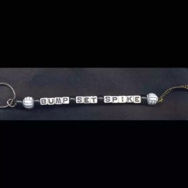 Team-Zebra Funky BUMP-SET-SPIKE KEYCHAIN Volleyball Team Sports Player Gift Costume Jewelry