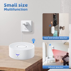 ALXFFBN Kit de sistema de alarma de seguridad inteligente WiFi Alarmas multifunción Alarma de sensor de ventana de puerta Sistema de seguridad magnético para el hogar Alerta de apertura de puerta Inalámbrico