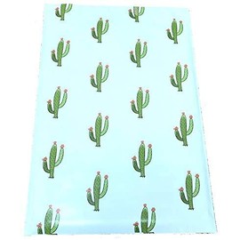 10x13 - Cute Mint Cactus Designer Printed Poly Mailers Shipping Envelopes Self Sealing Boutique Custom Bags (30 Pcs)