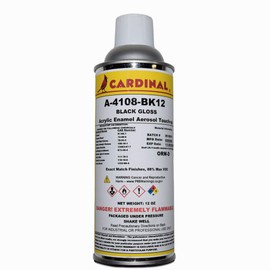 Cardinal Paint A4108 BK12 BLACK GLOSS POWDER COATING SPRAY PAINT