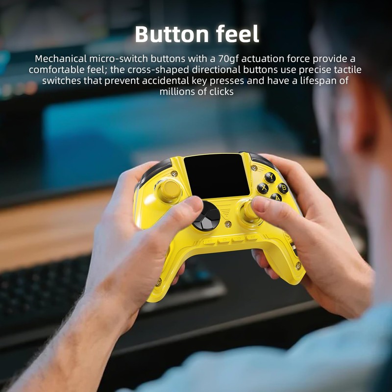Cintwor RG G01 Interactive Screen Wireless Gaming Controller for Steam/PC/Switch/Linux/Android/iOS,