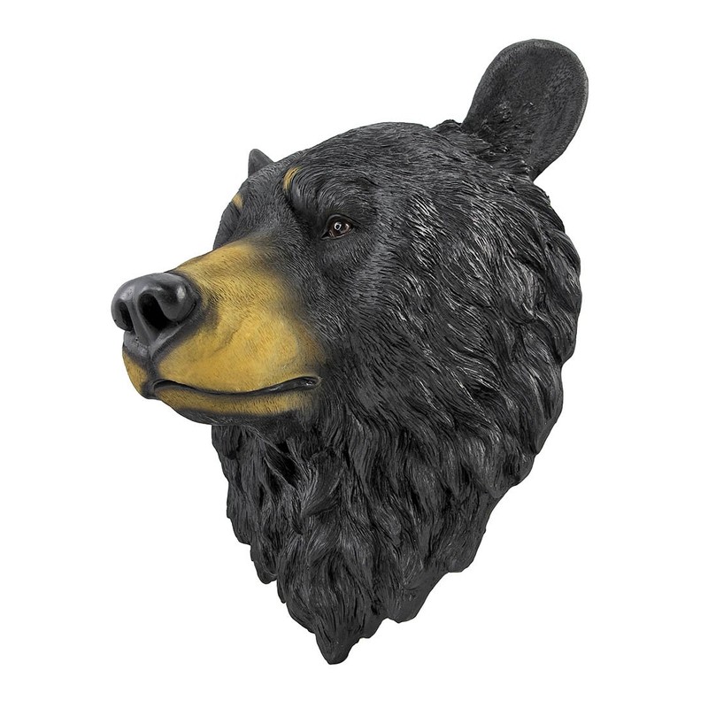 DWK Large 16 Inch Big Black Bear Head Bust Realistic