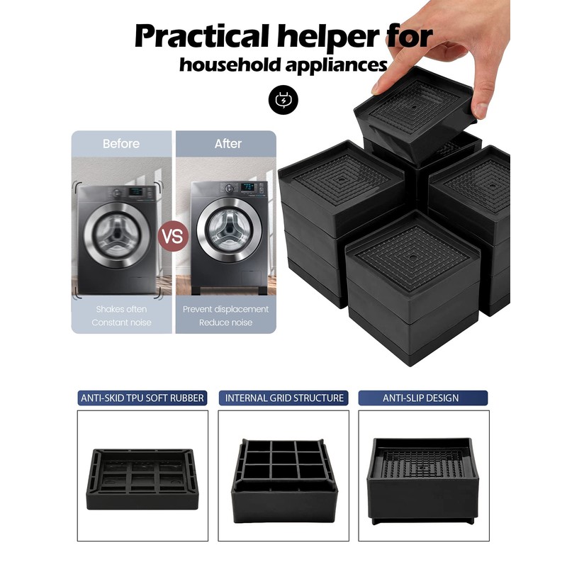 Furniture Risers, Tclouda Bed/Sofa/Desk/Table/Chair Leg/Fridge Lifts to 1.5, 3 and