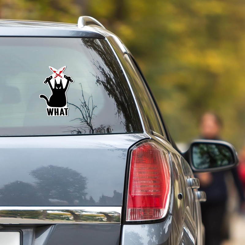 Pack 3 Pcs Funny Black Cat Sticker for Cars Vehicles