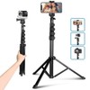 62 Inch Selfie Stick Tripod Extendable Cell Phone Tripod Stand