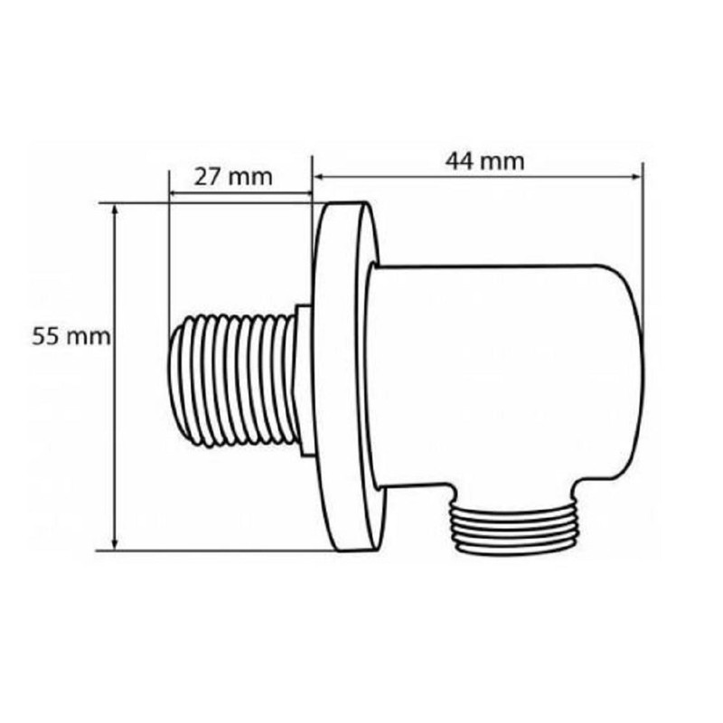 Designer Wall Connection Elbow for Shower Hose 1/2 Inch Chrome-Plated