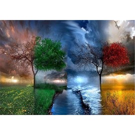 Diamond Painting Kit with Tools, Meecaa Tree Lightning Illusion DIY 5D Full Drill Cross Stitch Diamond Mosaic Art Craft 30x40cm(Tree)