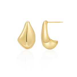 Secroma Drop Earrings - 18K Gold-Plated Earrings, Hollow Open Hypoallergenic Hoop Earrings, Gold, Fashion Earrings for Women, Brass, No Gemstone