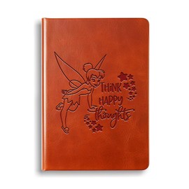 Tinker Bell Leather journal notebook Tinker Bell Lover Gift Think Happy Thoughts Pixie Fairy Tale Fans Inspired Gift for Friends Sisters (Think Happy ThoughtsCA)