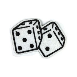 Compatible with White Dice Patch Embroidered Applique Iron On Sew On Emblem for Outdoor Sport 2 Pcs