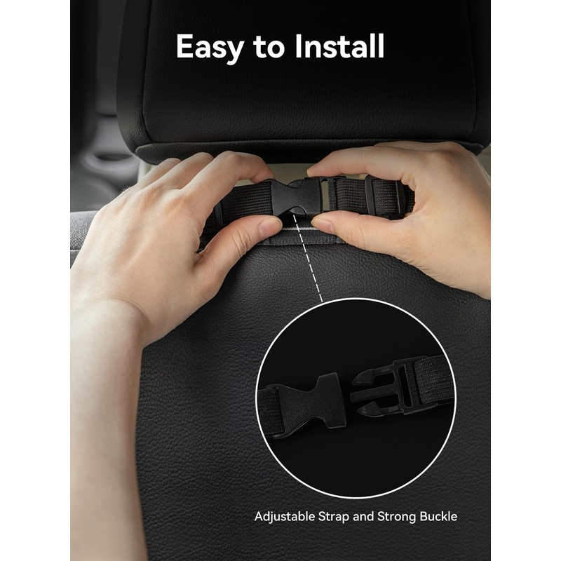 Multi-Functional Car Tissue Holder with ‌2 Storage Nets, Upgraded PU