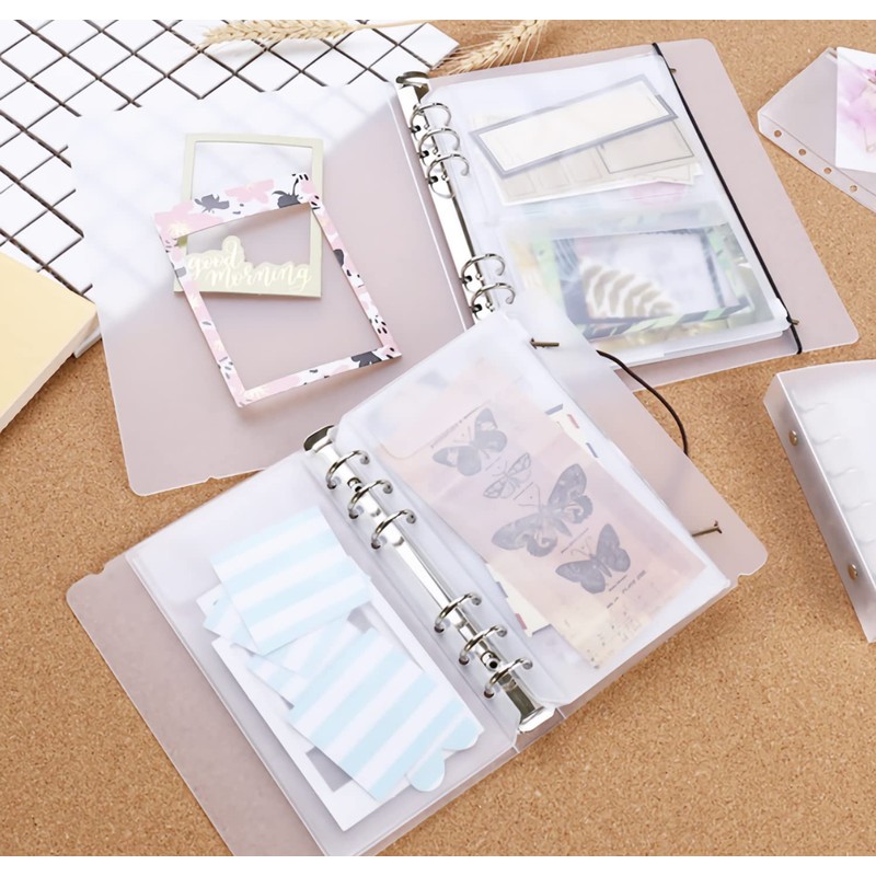 [Donaly] A5 A6 Clear File Binder Holder, Mini, 6 Holes,
