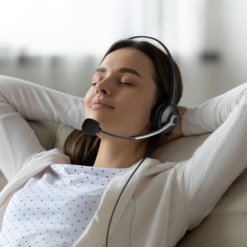 Wantek Headset USB Type-C Single Ear with Noise Cancelling Mic