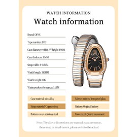 Women Watch - Unique Design Snake Shape Wrist Watch Fashion Women Quartz Wrist Watch, Rose Red, Classic