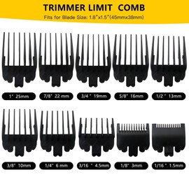GRABOTE 10x New Hair Clipper Guards Cutting Combs for Animal Easy Pro/Pet-Pro/U-Clip/Dexule U-clip - Black