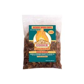 Cooks BBQ Products Hickory Smoking Wood Chips- Kiln Dried for Smokers, Charcoal and Gas BBQ Grills, 210 Cubic Inches/2.2 LBS, Made in The USA
