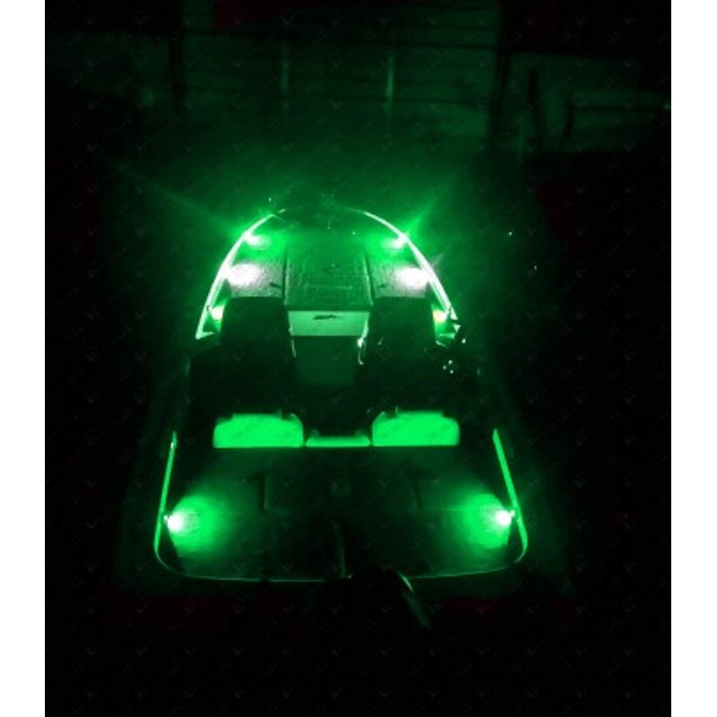 Shadz_LED 4X Green LED Boat Light Waterproof 12v Deck Storage