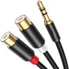 TRkin RCA 3.5mm Converter Cable 30cm 3.5mm Male to 2