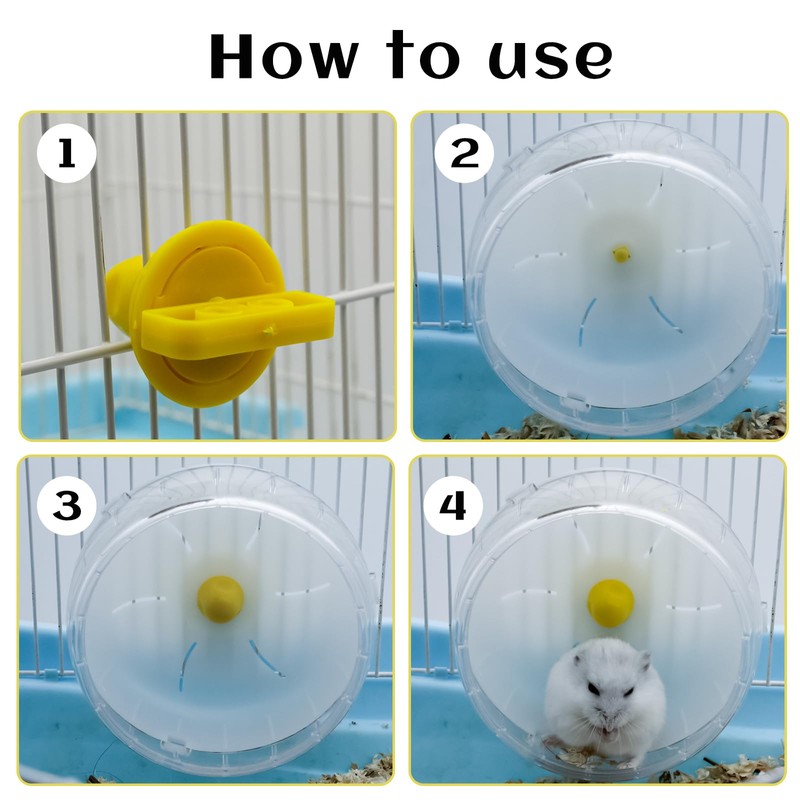 WishLotus Hamster Running Wheel, Silent Jogging Exercise Toy Hamster Cage