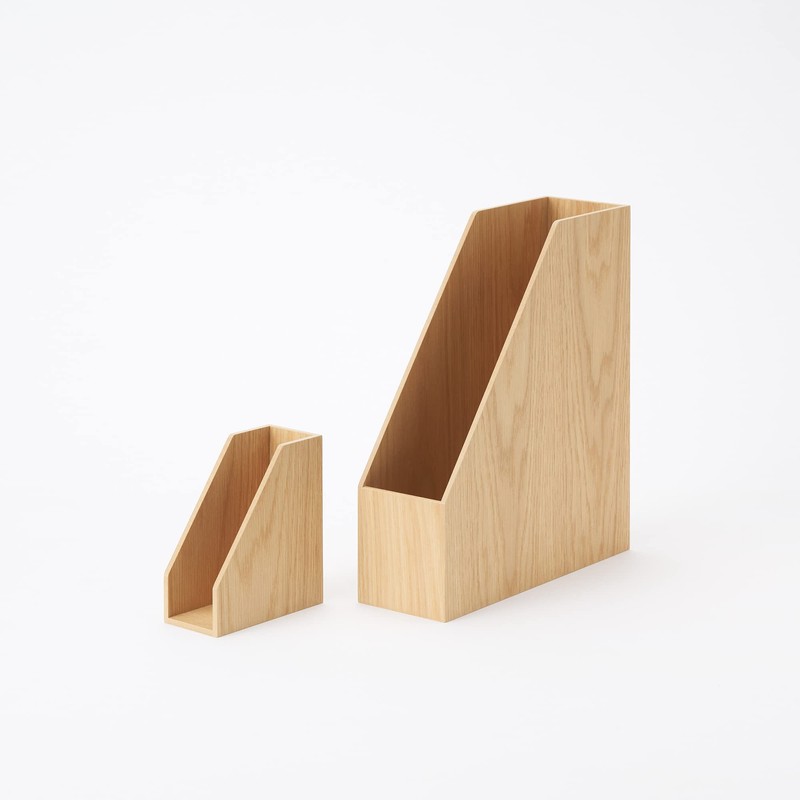 Mujin Ryohin Wooden Stand File Box for A4 Size Approx.