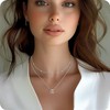 BYIA Sterling Silver Layered Initial Necklaces For Women Trendy 18K