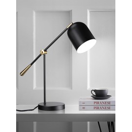 TORCHSTAR Metal Desk Lamp Aesthetic, E26 Base, Max 60W Swing Arm Task Desk Lamp, Adjustable Decor Desktop Lamp with On/Off Switch, for Bedroom, Nightstand, Home Office, Black, Bulb Not Included