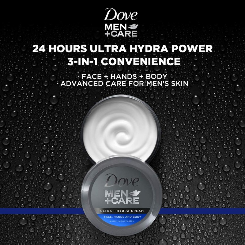 Dove Men+Care Ultra-Hydra Cream with 24 Hour Moisturization, 2.53 FL
