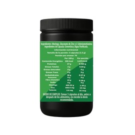Moringa con Zinc y Selenio | 230 Cápsulas de 500 mg | Suplemento Alimenticio | IsaaQuim