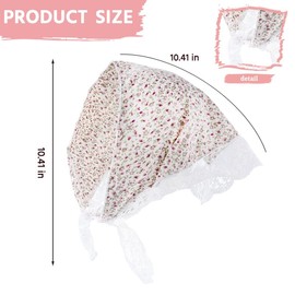 Lace Hair Scarf Bandanas for Women Girls Flower Hair Scarves for Women's Hair Kerchief Cute Triangle Head Scarf Kerchief for Girls Floral hair Bandana for Hair Styling Fashion Headscarf Headbands
