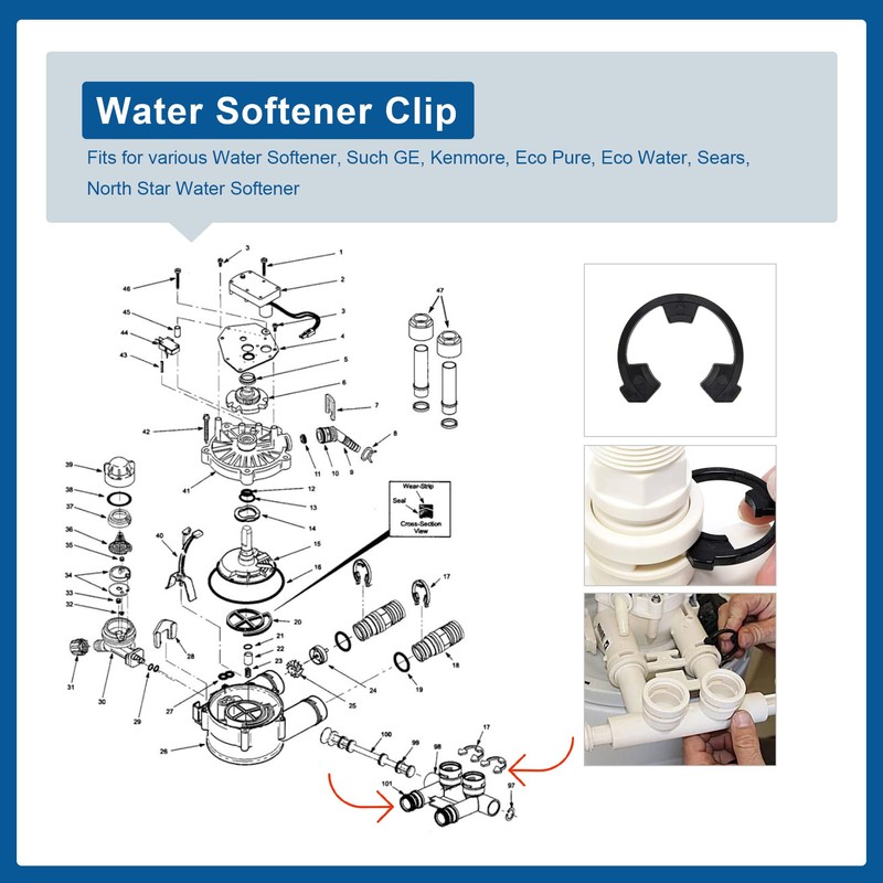 3/4" Water Softener Clip 7116713 for Kenmore, GE Sears Water
