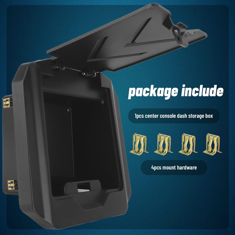 Chelhead Center Console Dash Storage Box ABS, Dashboard Tray Black