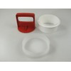 TUPPERWARE Hamburger Press + Containers white red 15261