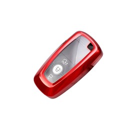 MEDZUK 5 colours: compatible with Ford Ranger, Wildtrak, Raptor 2013-2022, 2023 car key case with key ring accessories (red)